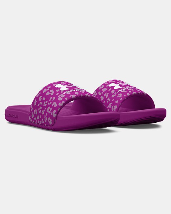 Women's UA Ansa Graphic Slides in Purple image number 3